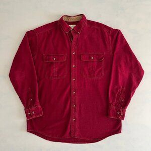 Cabela's 100% Cotton Casual Red Deerskin Soft Chamois Hunting Button Down Shirt